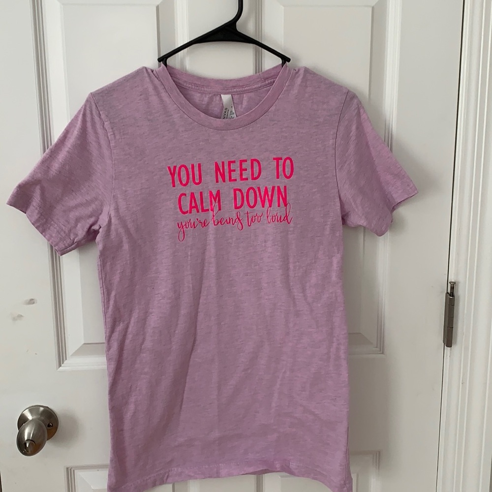 Light purple t-shirt with Taylor Swift lyrics